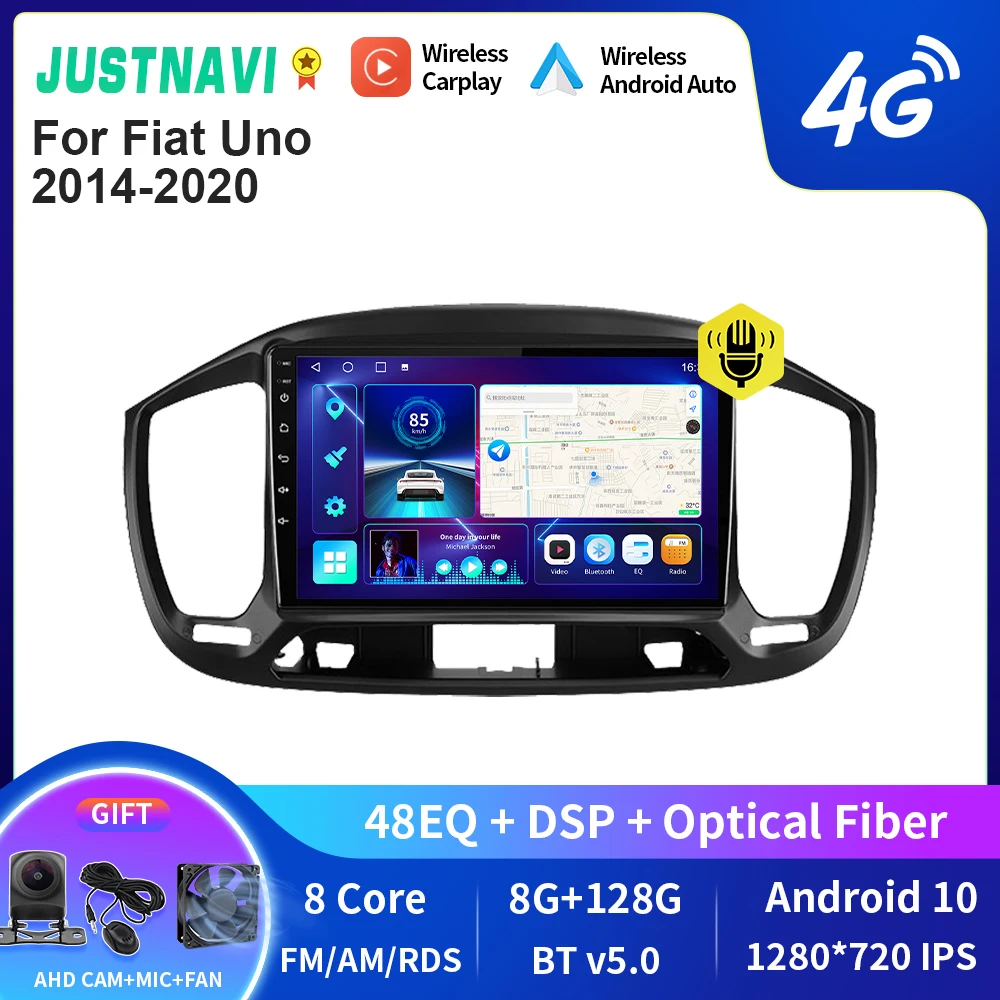 

Автомагнитола JUSTNAVI QT10 для Fiat Uno 2014-2020 Carplay Android Авто DSP мультимедийный видеоплеер GPS Навигация стерео