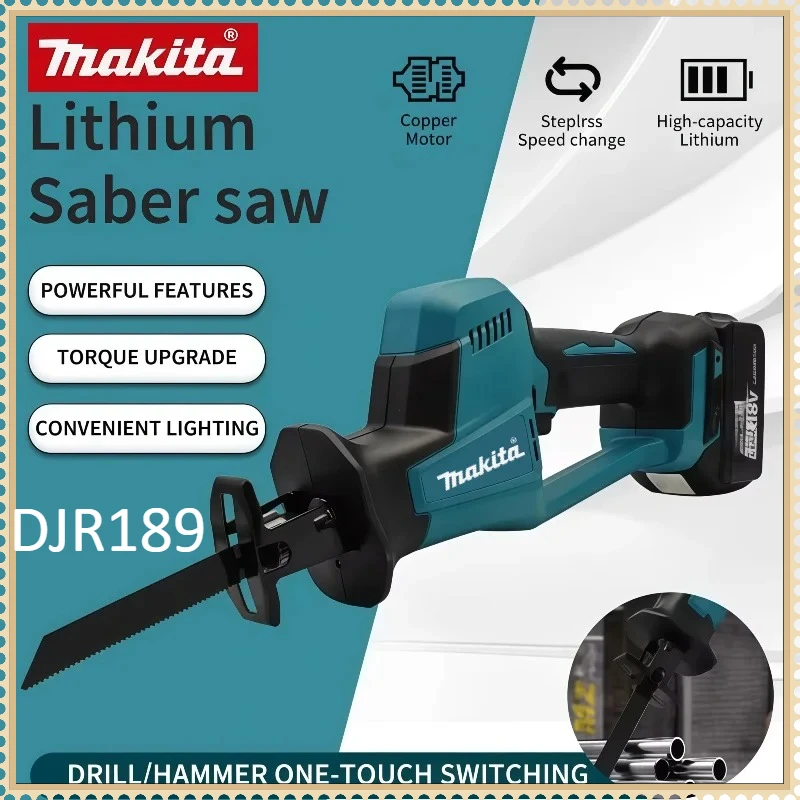 

Makita Power Tool DJR189 Brushless Electric Reciprocating Saw Cordless Rechargeable Wood Metal Cutting Saw Portable