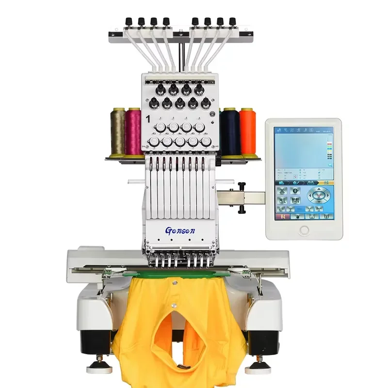 Mini 9 12 Needles Single Head Embroidery Machine for T Shirt Hat Logo Embroidery for Brother PR1050X