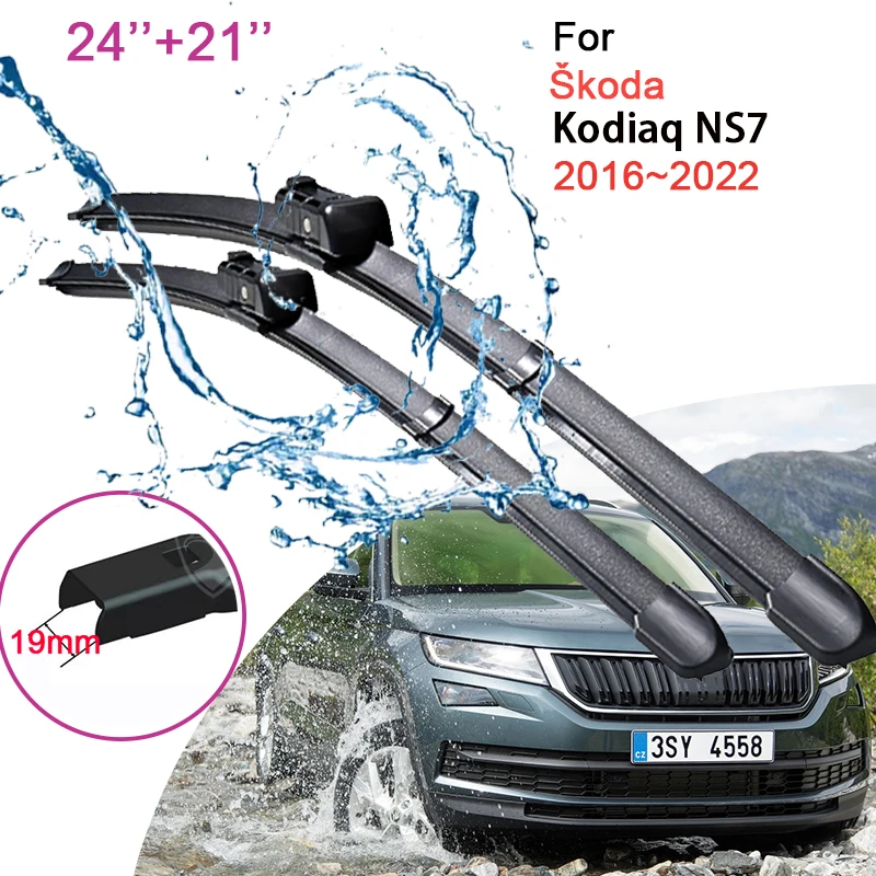 

Car Front Windshield Window Wiper Blades for Skoda Kodiaq NS7 2016 2017 2018 2019 2020 2021 2022 Frameless Rubber Accessories