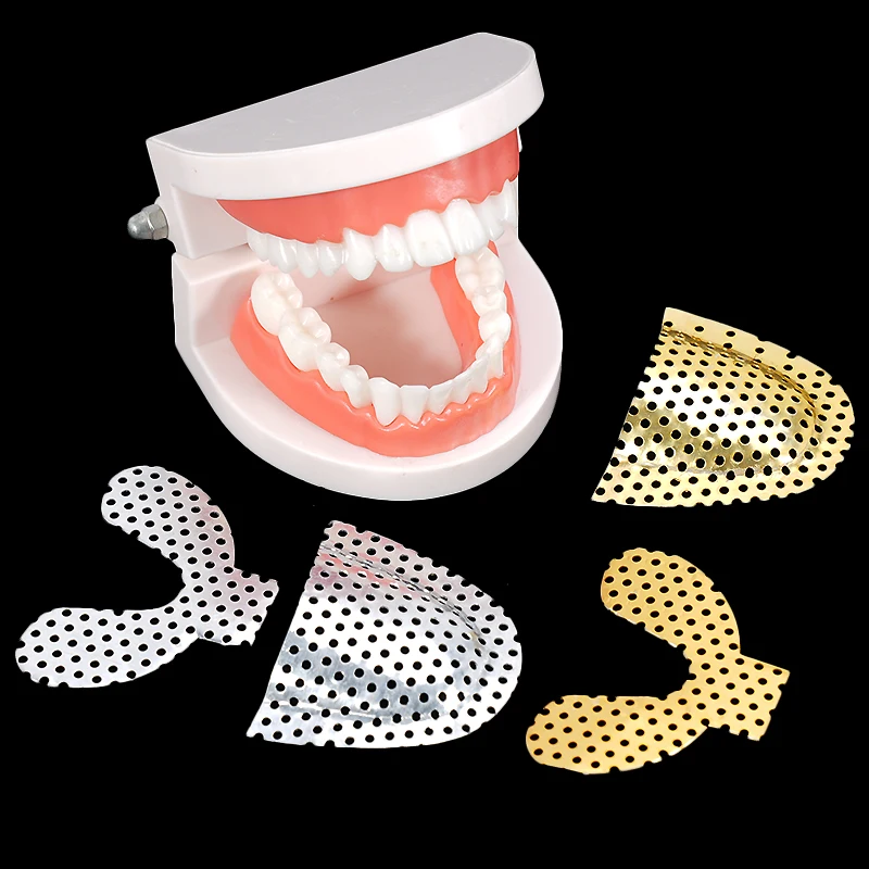 10pcs Dental Reinforcement Mesh Metal Palatal Reinforcement Mesh for Upper and Lower Palatal Denture Materials Tool