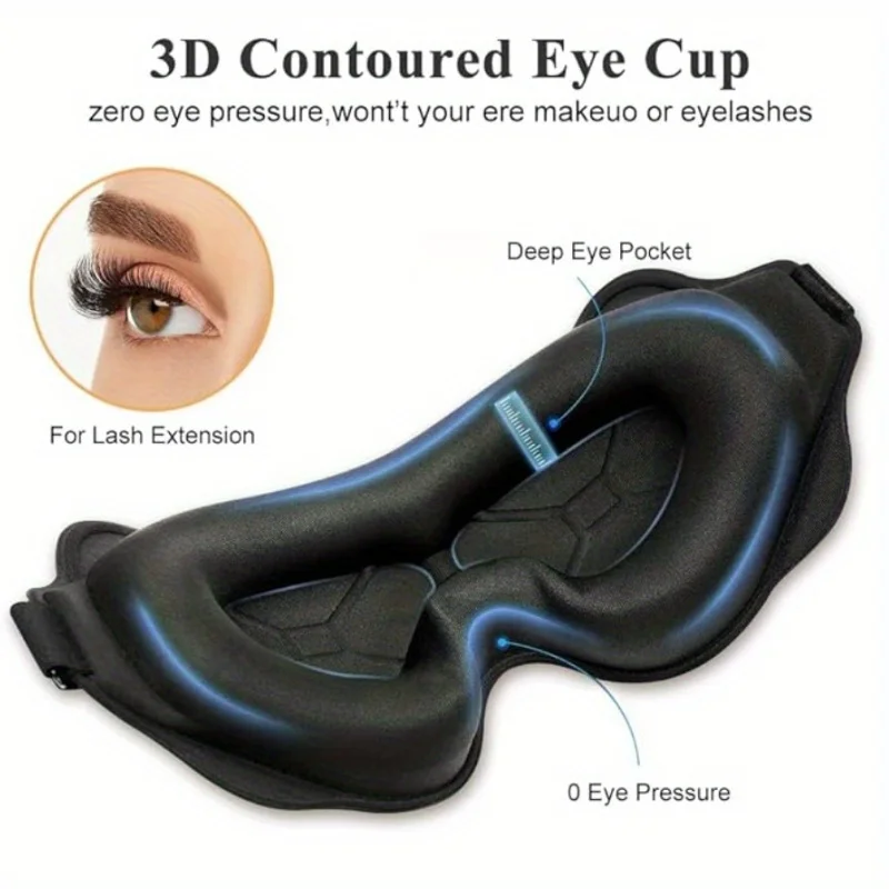 3D Sleeping Mask Block Out Light Sleep Mask For Eyes Soft Sleeping Aid Eye Mask for Travel Eyeshade Night Breathable Slaapmasker