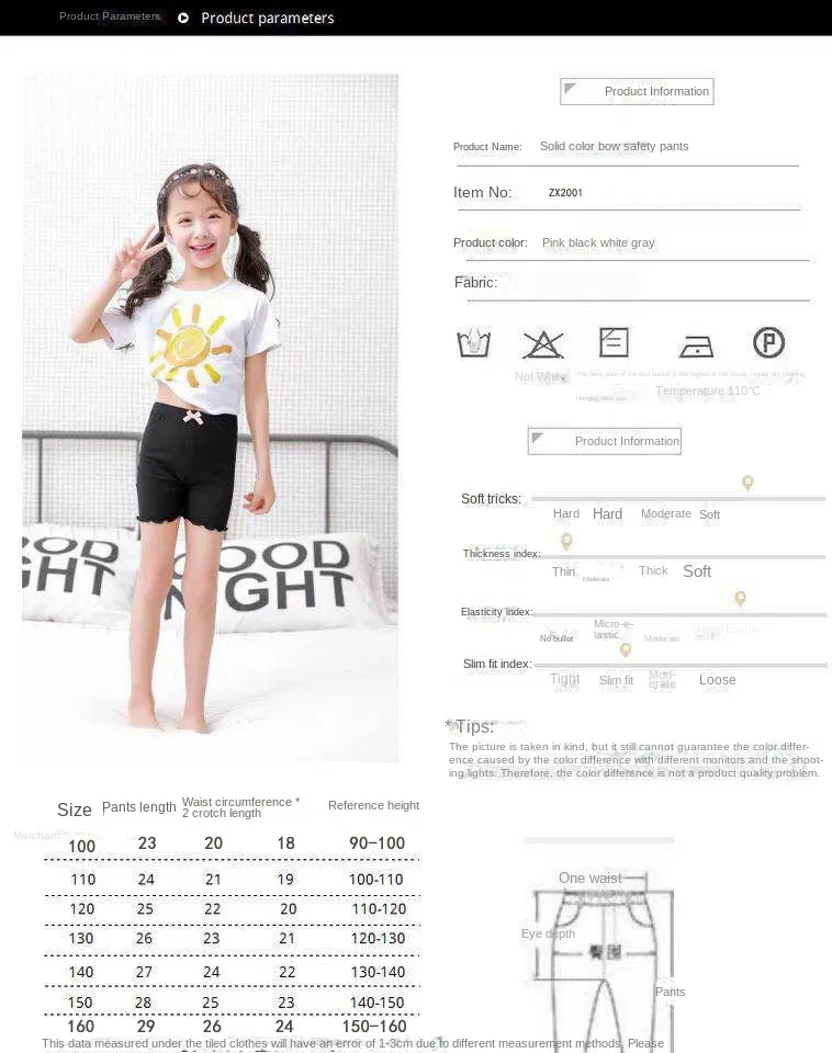 2 teile/los Mädchen Sicherheits shorts 2024 Sommer Kleinkind Kinder solide modale Shorts Hosen Teenager Höschen Kinder Sicherheit kurze Unterhosen – Detail 8