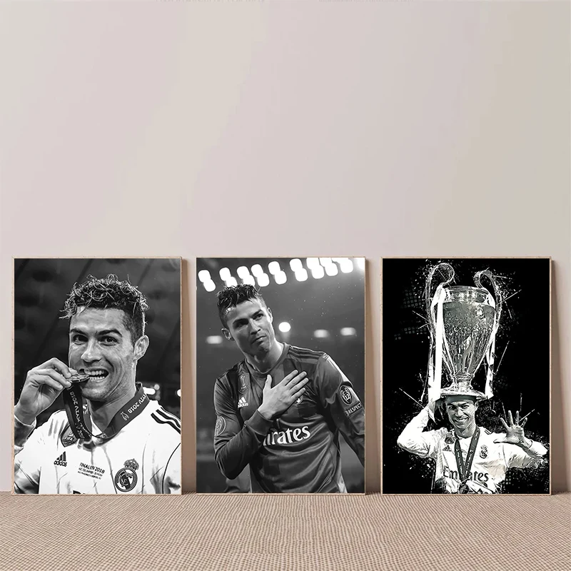 لاعب كرة القدم بطولة سلسلة موضوع قماش الطباعة أزياء شعبية الألوان جدارية استوديو ديكور المنزل الفن اللوحة الهدايا