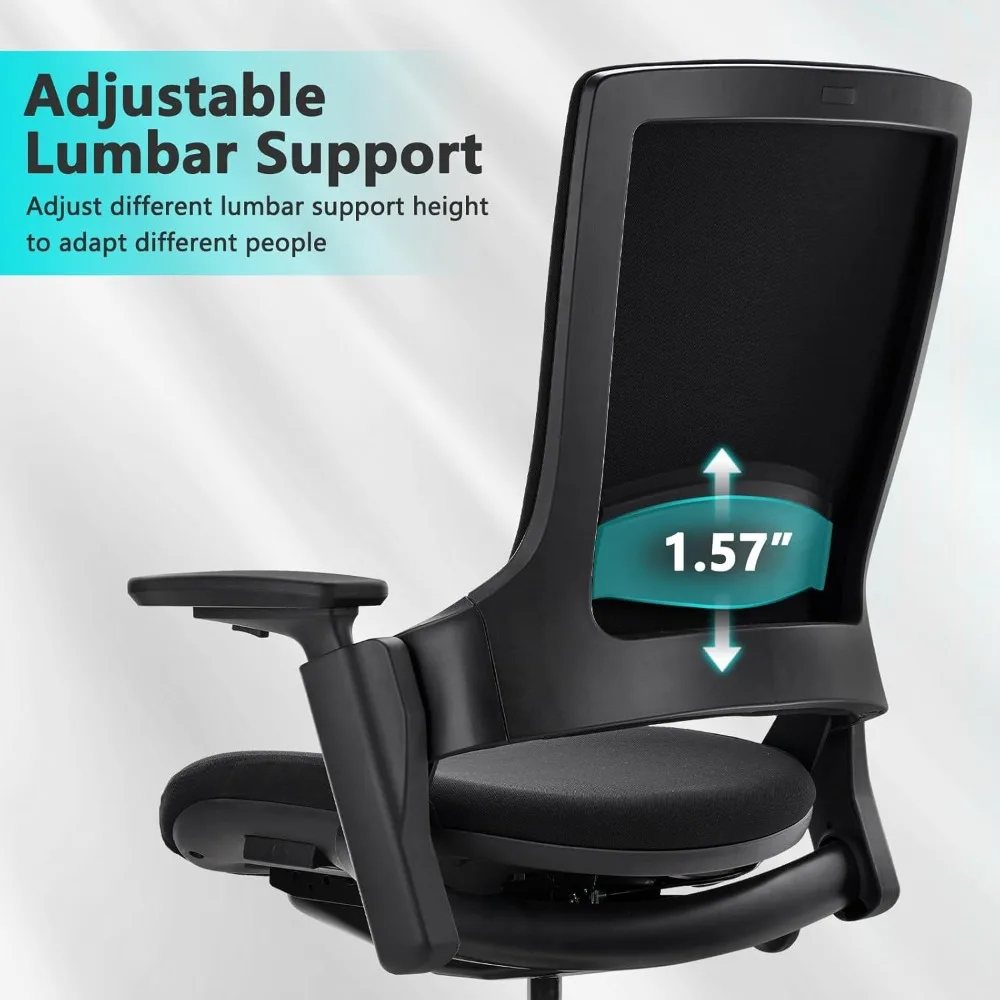 

Swivel Executive Computer Chair with 3D Armrest and Lumbar Support, Adjustable Ergonomic Fabric Backrest Task Chair, Customized