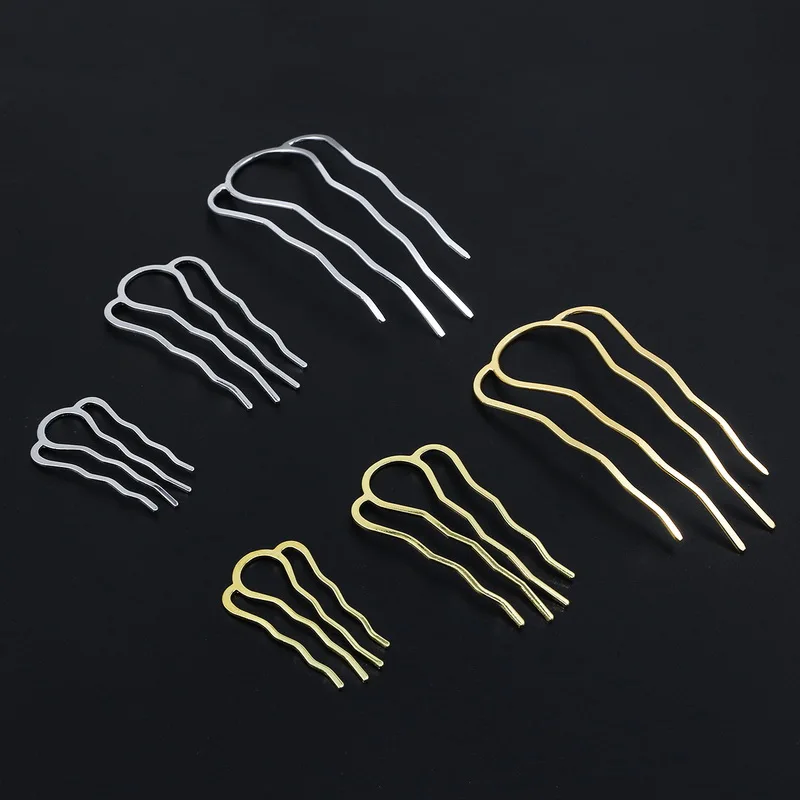 4 Teeth Comb Hair Accessories Silver/Gold Color Hairpin Hair Wear Vintage Barrette Findings Jewelry Accessories  Hair Clip