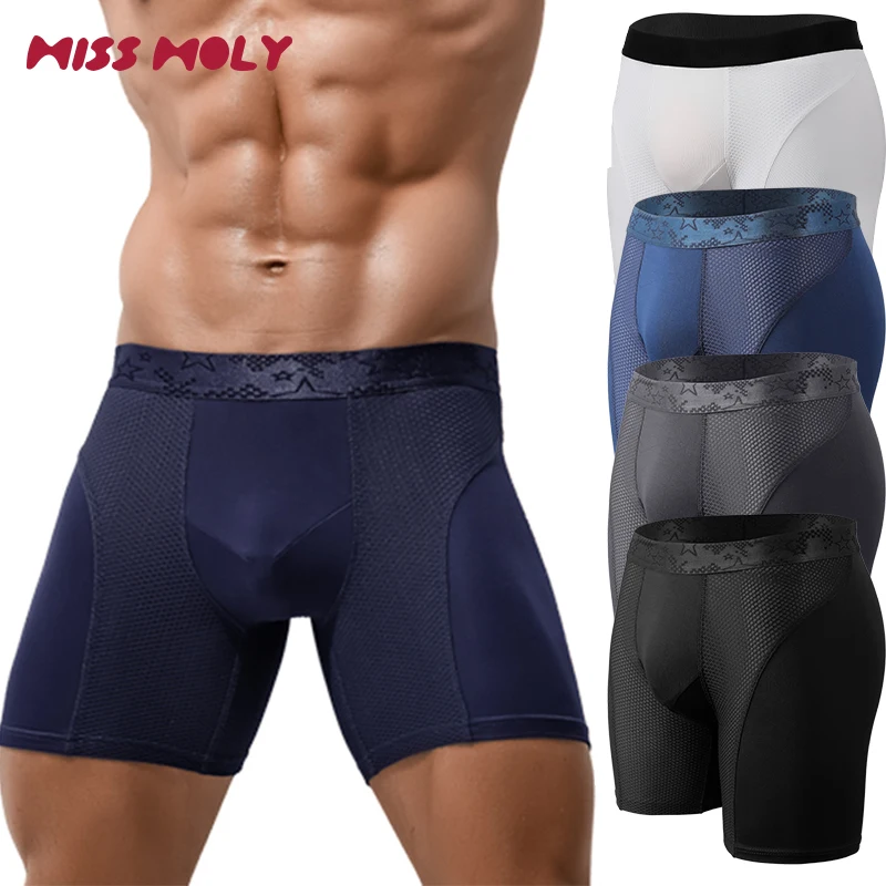 

Mens Underwear Boxers Shorts with Contour Pouch Briefs Moisture-Wicking Trunks Sexy Breathable Comfy Undershorts