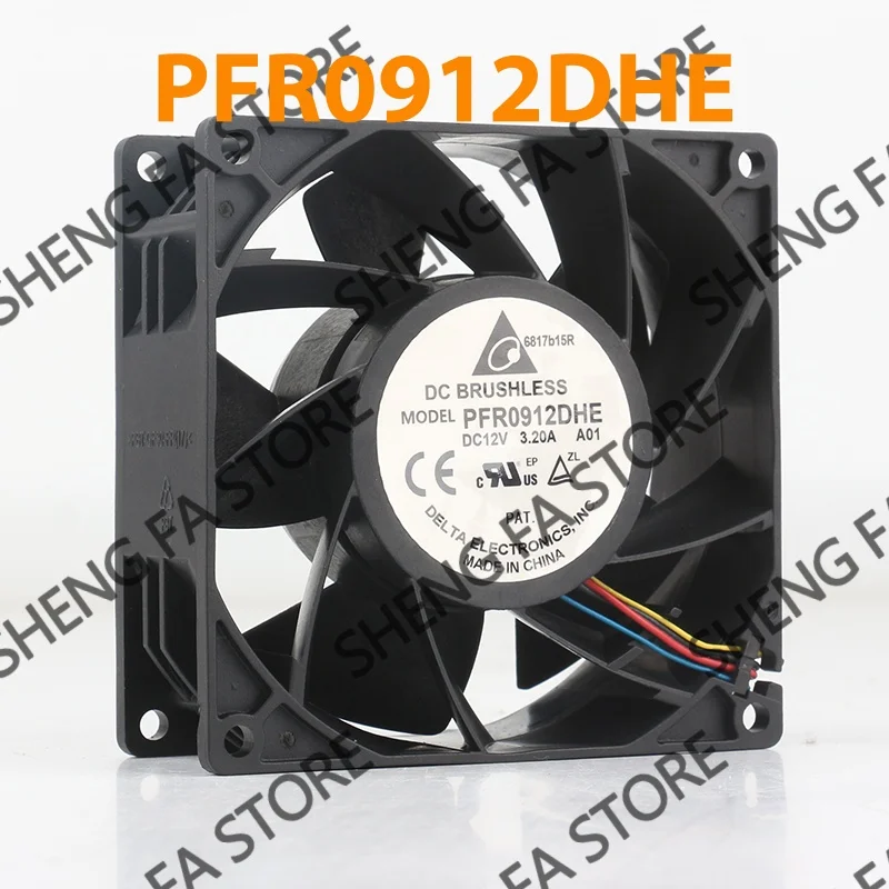 PFR0912DHE Cooling fan Delta 5V 24V 48V DC 12V 3.20A AC EC 9038 90X90X38MM 9CM Four-wire PWM Brute force High air volume server