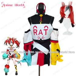 ใCustom SizeใVTuber Hakos Baelz Cosplay Costume Ponytails Ears Hololive Wig Halloween Christmas Cos Costume