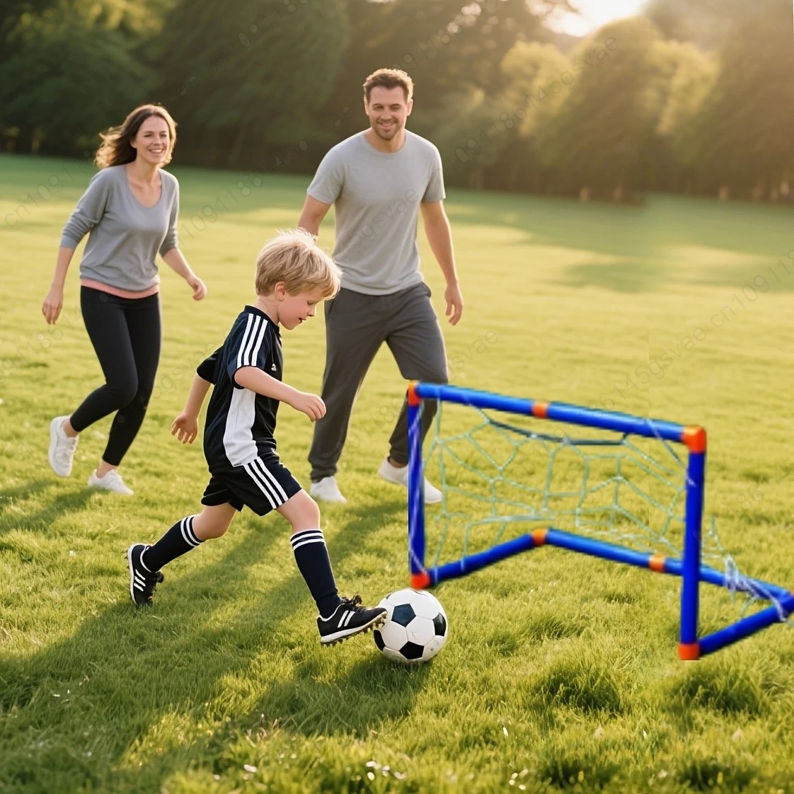 كرة قدم صغيرة قابلة للطي في الأماكن المغلقة، مجموعة شبكة هدف، مضخة رياضية للأطفال في الهواء الطلق، لعبة منزلية، هدية عيد ميلاد الطفل من البلاستيك #2