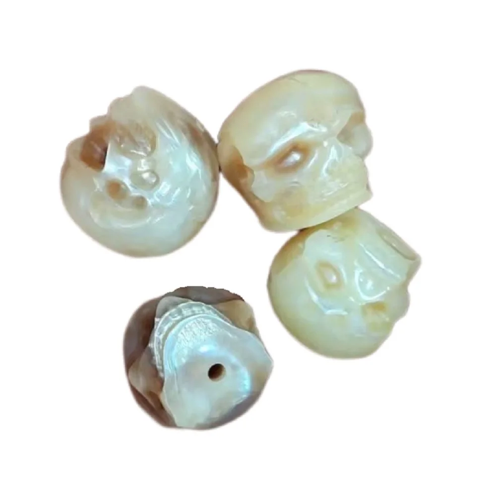 5 pcs Natural cultured pearl carving corpse camel forest skull Tianzhu ethnic style necklace pendant DIY accessory Dzi