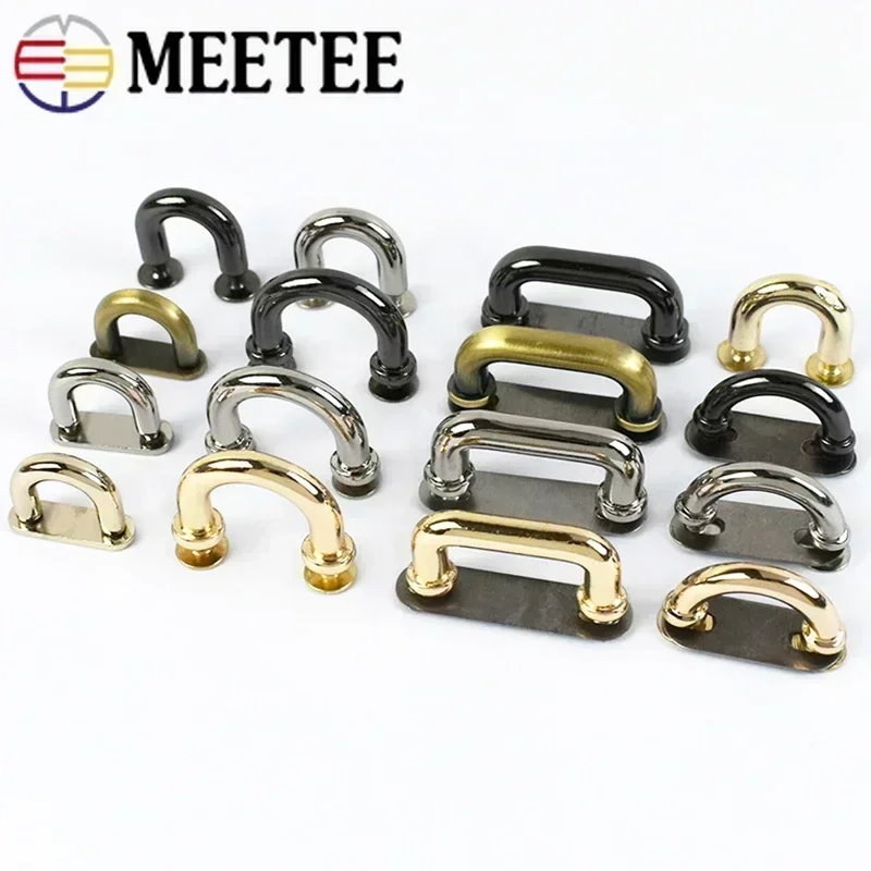 Meetee 10Pcs D Ring Metal Arch Bridge Buckle Bag Strap Hook O Rings Side Clip Clasp Belt Buckles Handbag Hardware Accessories