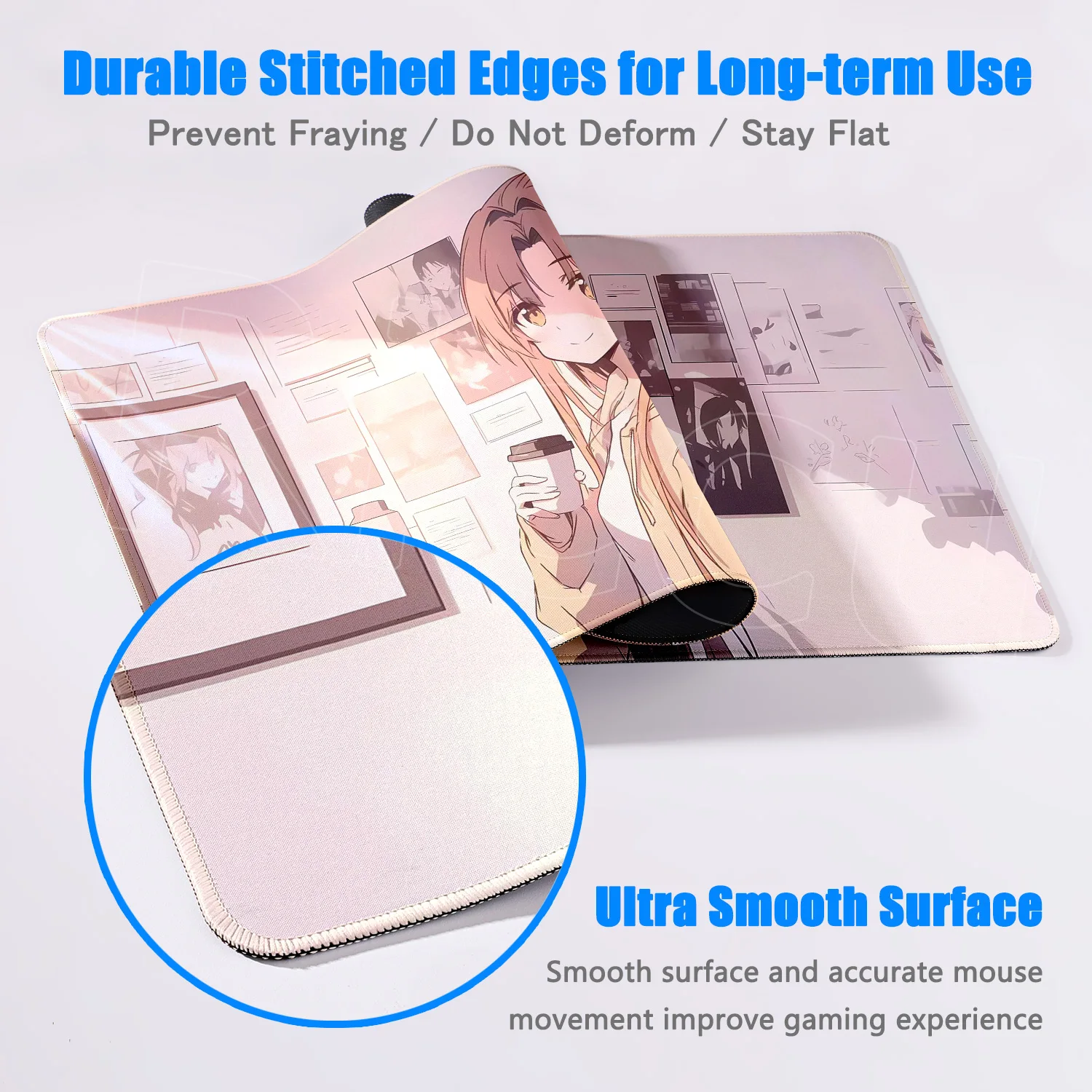 جديد حار أنيمي ساو حصيرة مكتبية Kawaii فتاة Asuna ماوس الوسادة كمبيوتر محمول الألعاب مكتب الكمبيوتر لوحة المفاتيح منصات الجدول كبير المطاط ماوس #4