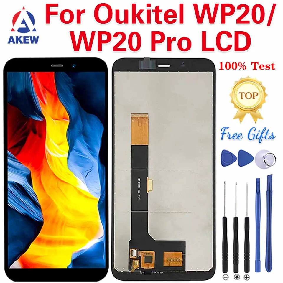 

AKEW Original For Oukitel WP20 LCD Display New OUKITEL WP20 Pro Touch Screen WP20Pro Digitizer Assembly WP 20 Replacement Parts