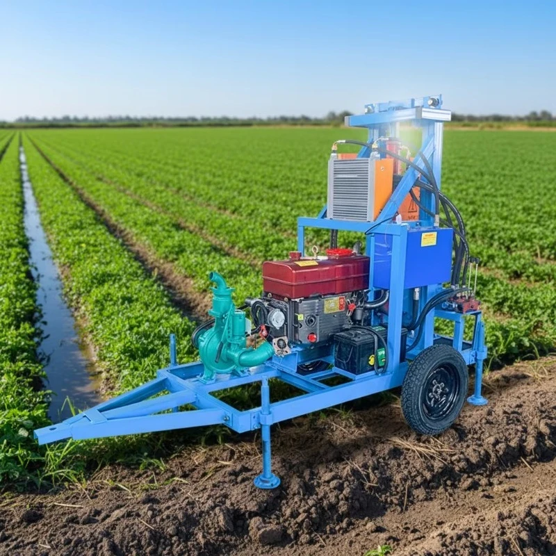 FOB Price Easy Operate Hydraulic Wheeled Water Well Drilling Rig Compact Body For Water Shallow Well Excavation Construction Job