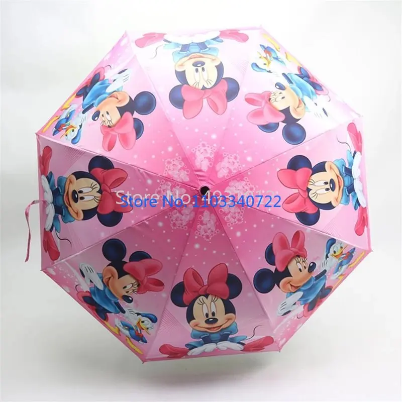 Anime Children Trifold Umbrella Portable Mickey Minnie Mouse Disney Preschool Student Baby Girl Adult Sunscreen Kids Gift