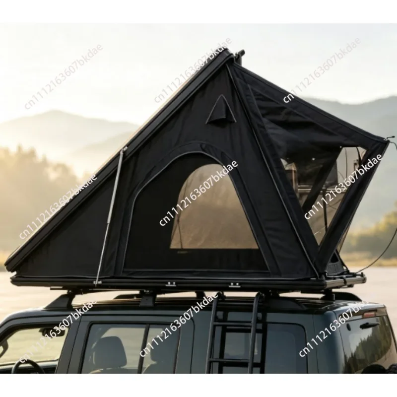 Camping Aluminum Roof Top Tent 3 Person Rooftop Tent Dachzelt Auto Outdoor Hiking Car Triangle Clamshell Hard Shell Roof Tent