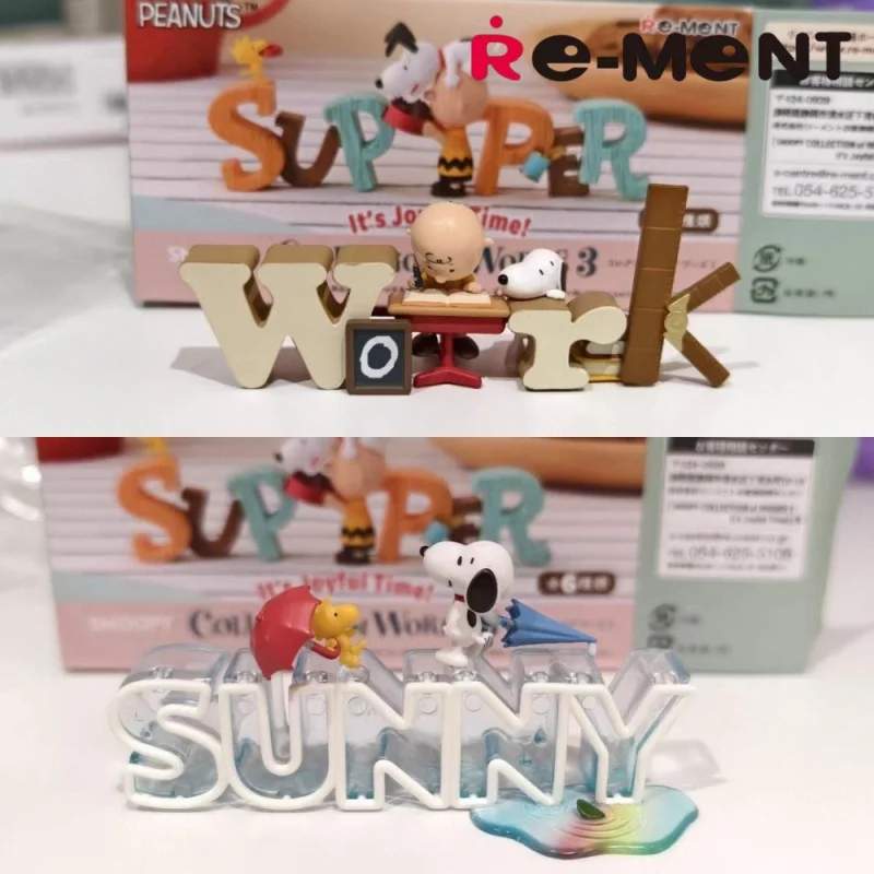 Re-Ment Peanuts Snoopy Collection Of Words 3 Joyful Time Collectible Blind Box Figure Desktop Decoration For Adult Collectors
