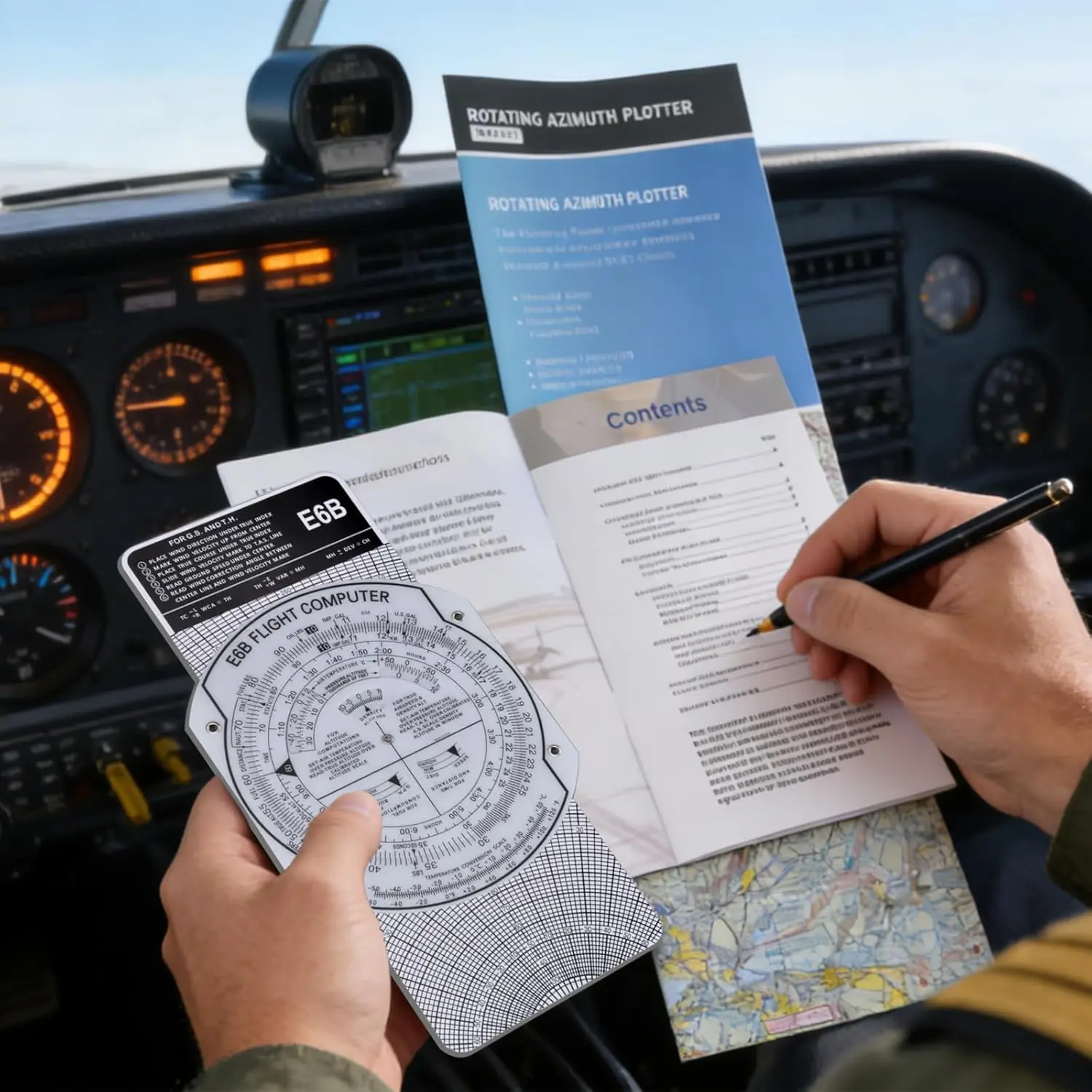 Plotter de Aviación Medarchitect E6B, Computadora de Vuelo para Pilotos, Regla de Aviación Compatible con Paquete para Estudiantes de Aviación, Cartas IFR/VFR