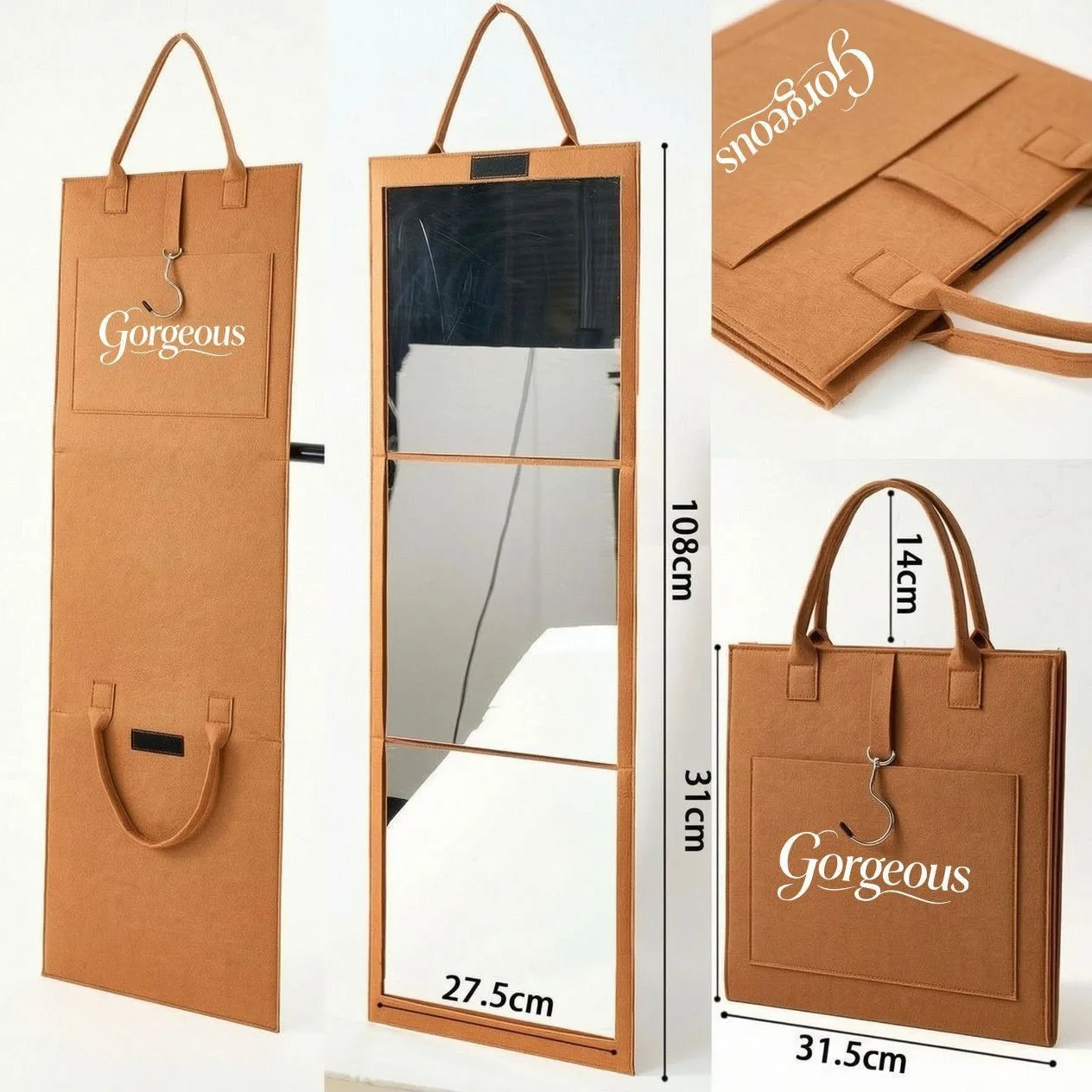 Dance Themed Foldable Full Body Mirror Acrylic Shatterproof Design With Carry Handle For Student Dorm Travel Home Scene Layout view 2