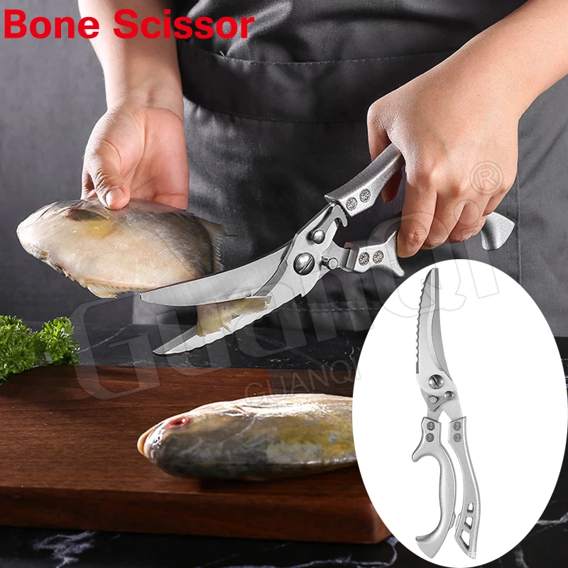 

Powerful Kitchen Scissors Multifunctional Chicken Bone Scissors for Food Vegetable Fishing Stainless Steel Scissors Cooking