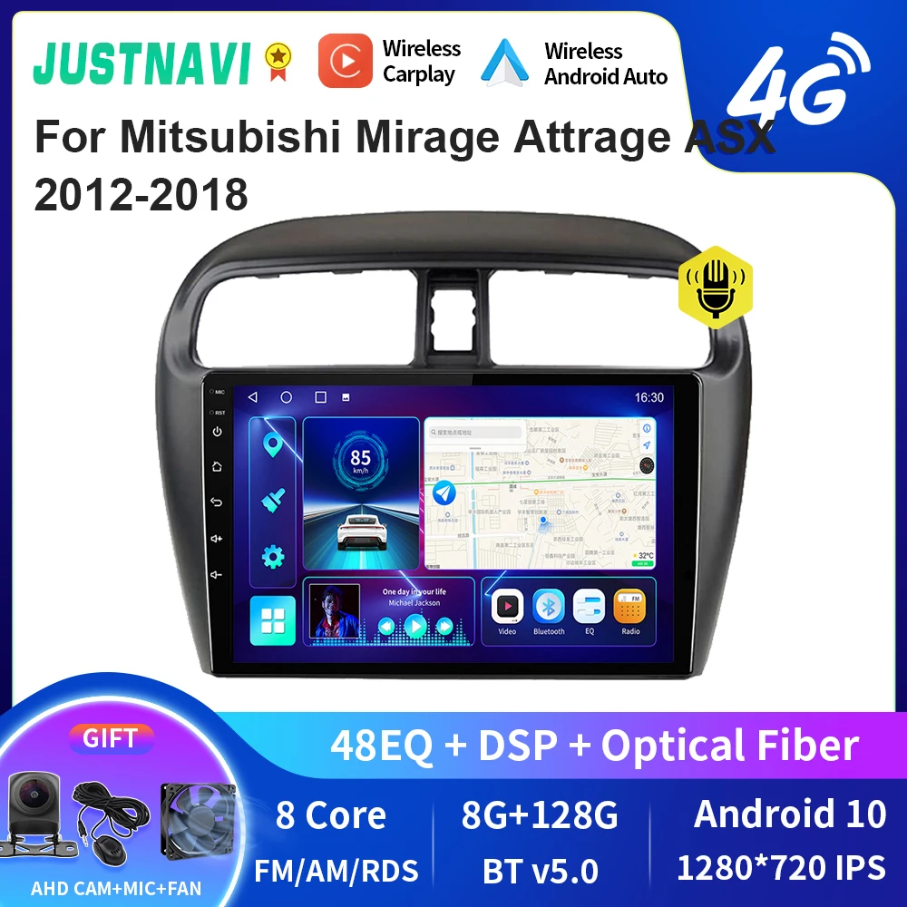 

JUSTNAVI QT10 Autoradio for Mitsubishi Mirage Attrage ASX 2012-2018 2din Car Radio Autoradio Multimedia Video Player Navigation