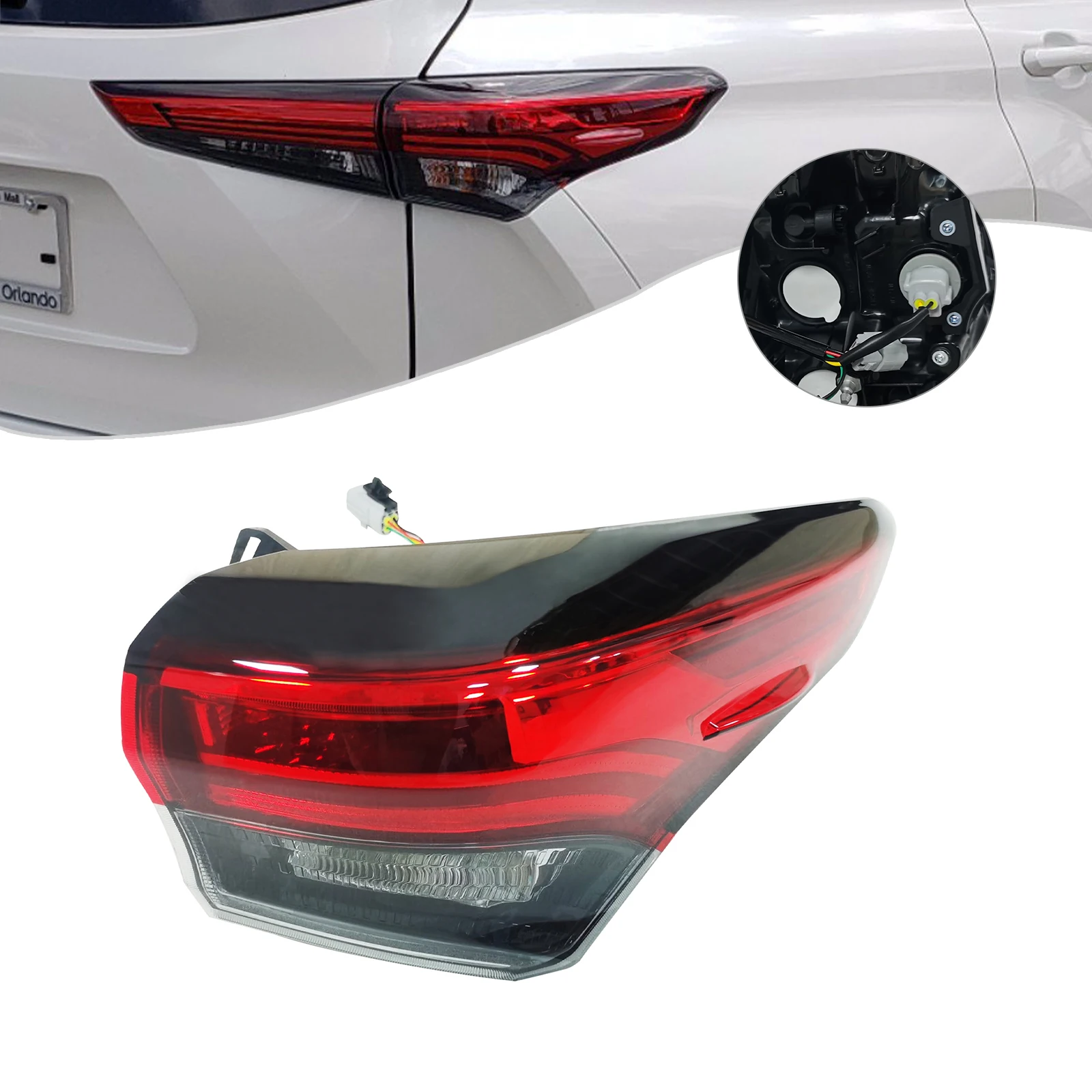 

Rear Tail Light Assembly Brake Lamp for Toyota Highlander 2020 2021 Tail Lamp LED Running Reversing Car Accessories