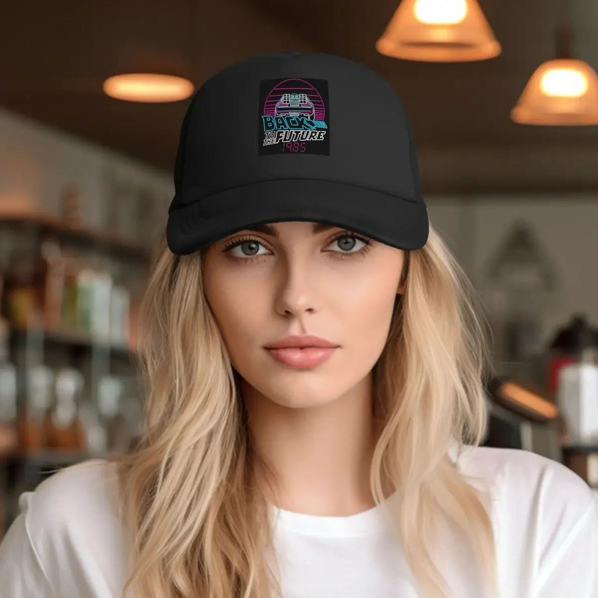 Back To The Future 80s Delorean Future 1985 Mesh Baseball Caps Snapback Baseball Hats Breathable Casual Casquette Outdoor