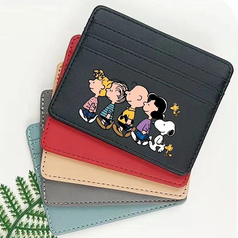 New Snoopy Coin Purse Cartoon Figure Credit Card Holder Passport Holder PU Wallet Card Holder Wallet for Men Birthday Gifts