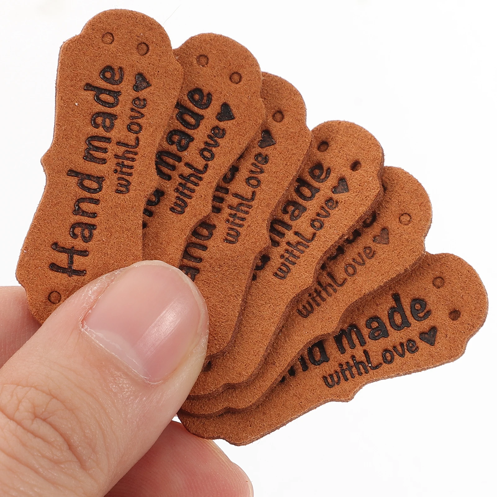 

50pcs Embossing 4x1.5cm H made Tags For Crochet Items Crochet Tags for Hats Gloves Scarves Sewing Crafts Classic Style