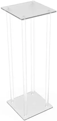 

Clear Acrylic Riser 9 L X 9 W X 24" Tall Transparent Plexiglass Pedestal Table Display Podium Glorifier Stand for Home Decor