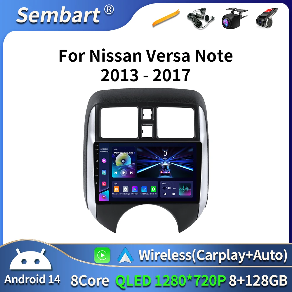 Para Nissan Versa Note 2013 - 2017 DSP RDS Android 16 Radio de coche reproductor Multimedia estéreo navegación GPS inalámbrico Carplay AUTO 4G