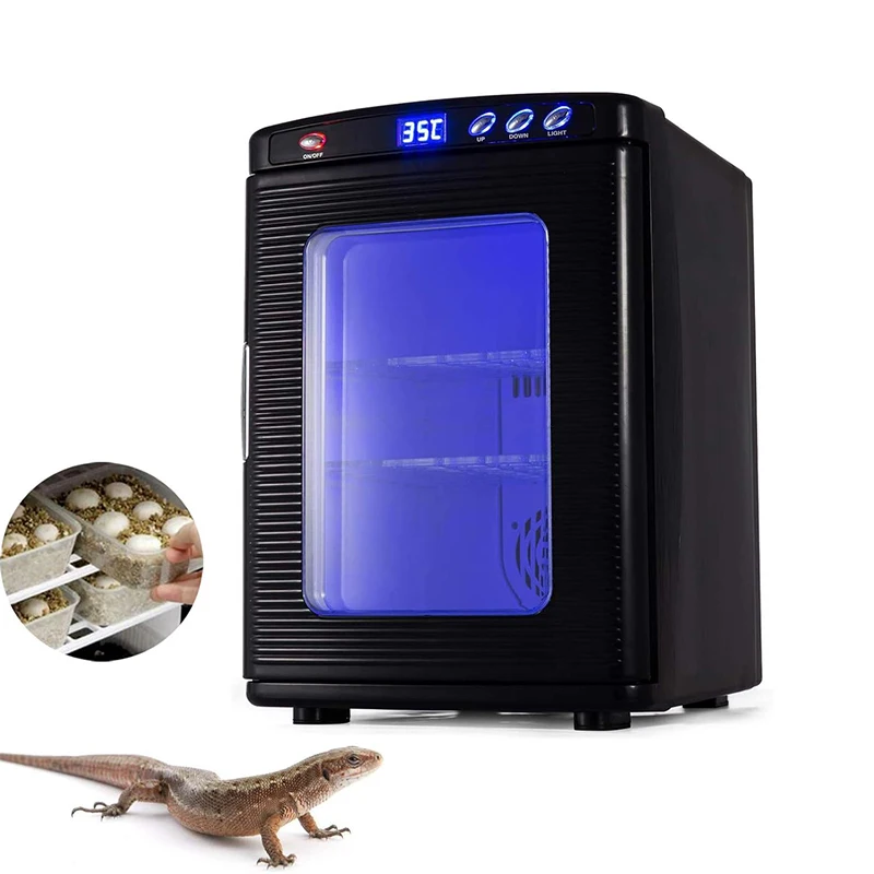 Digital Egg Thermoelectric Reptile Egg Incubator Heating 23L 5°C-60°C Black for Snakes Turtles Lizards Birds Egg Hatchery