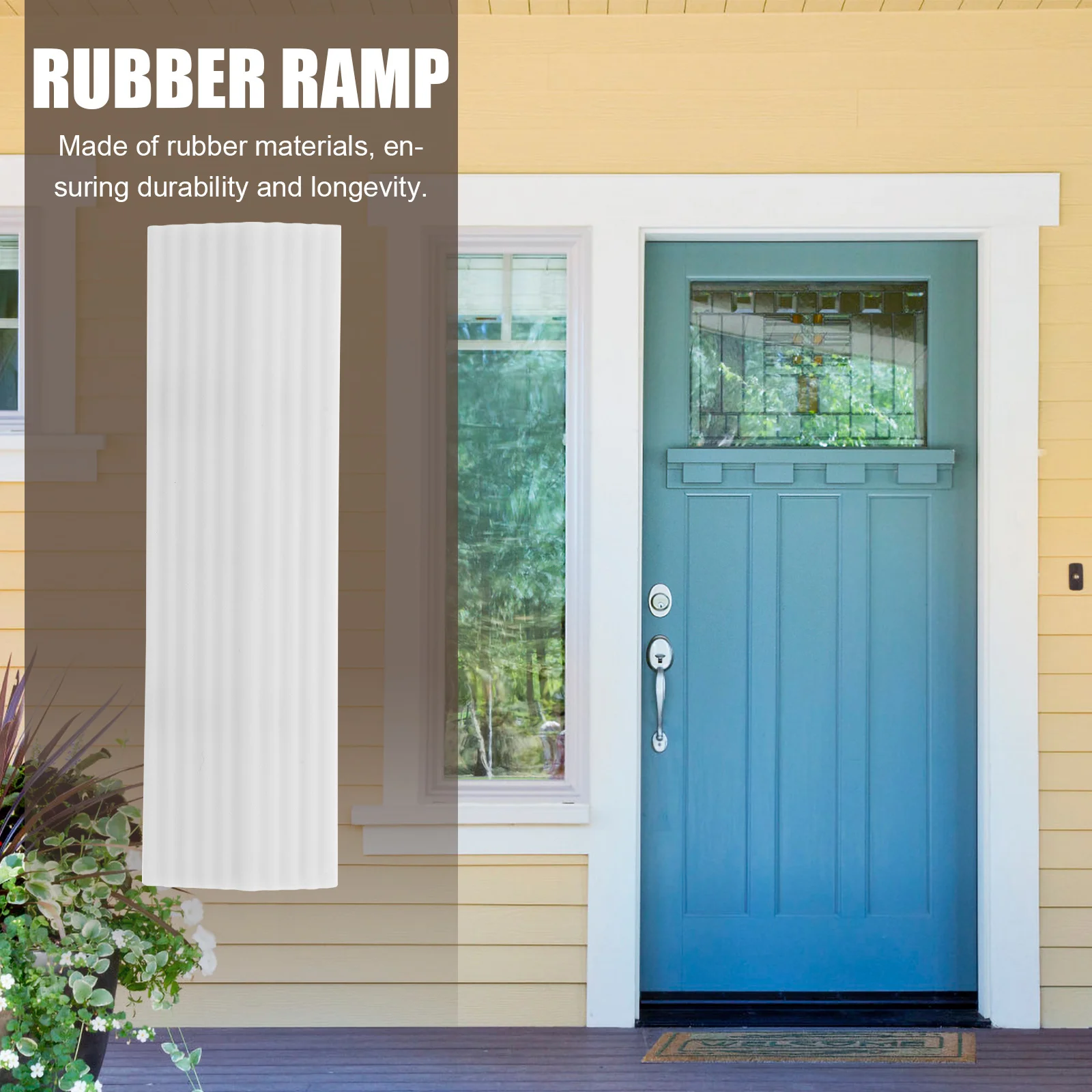 

Threshold Ramp Pad Made of Rubber Material Wear-Resistant Strong Grip for Doorway Bathroom Sweeping Robot Ramps Home Use