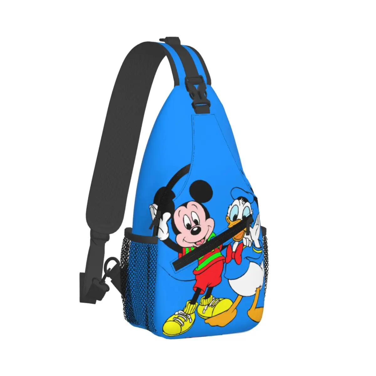 Custom Donald Duck Mickey Mouse Cartoon Sling Crossbody Backpack for Men Women Water Resistant Daypack Print Shoulder Backpack