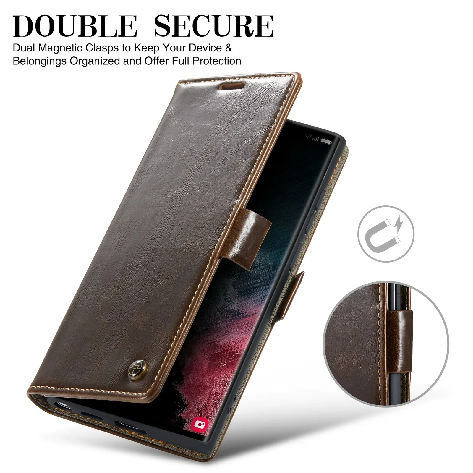 Retro Purse Leather Case for Samsung Galaxy S22 Ultra Luxury Magneti Card Holder Wallet Cover S22 Ultra Camera Lens Protector