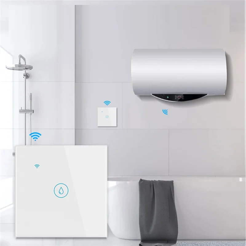 

Y45A-40A Smart Wi-Fi сенсорный переключатель водонагревателя Tuya Smart Life приложение таймер голосовое управление стеклянная панель настенный выключатель питания