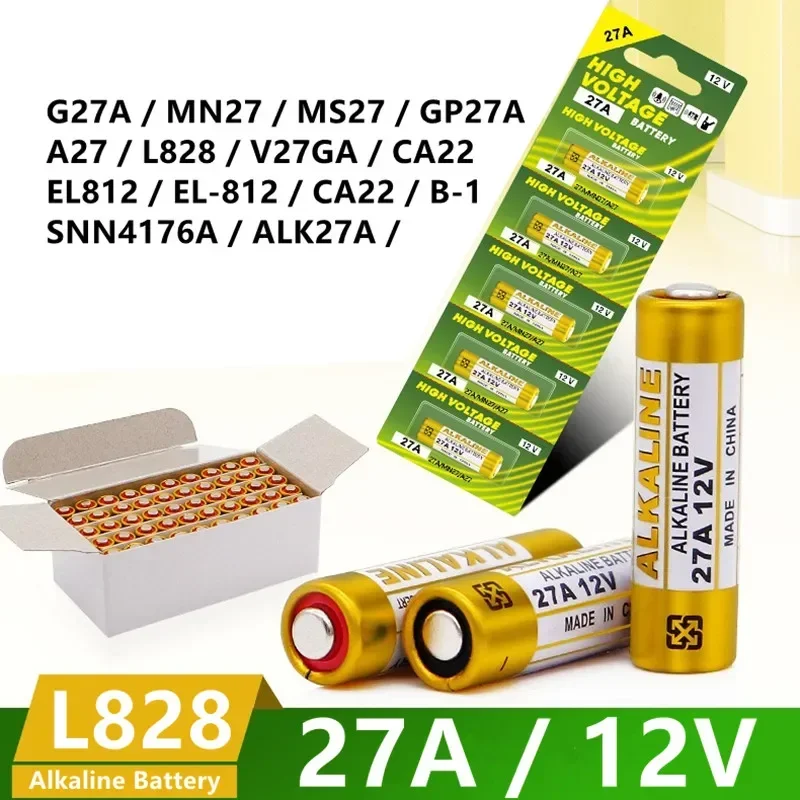 1pcs-20pcs 12V 27a Alkaline Battery A27 Batteries 27AE 27MN A2 L828 K27A for Remote Control Gamepad Flashlight Doorbell Toys