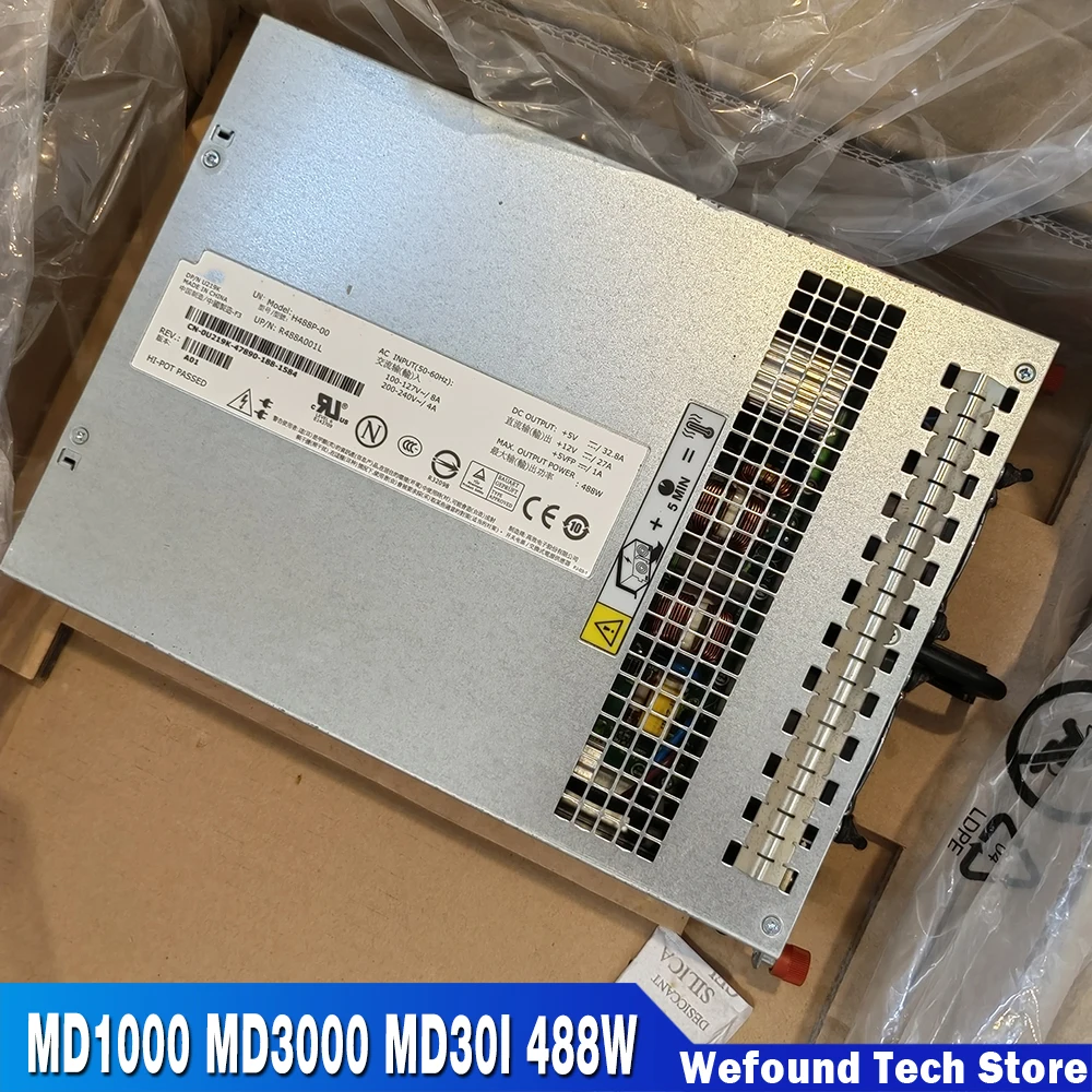 For DELL MD1000 MD3000 MD30I 488W Power Supply H488P-00 HP-U478FC5 C8193 0C8193 U219K MX838 DPS-488AB A