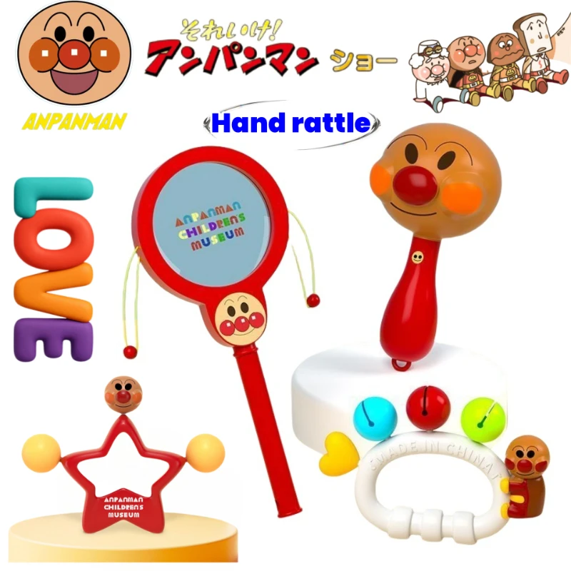 

Новый Anpanman Shokupanman Dokin-chan аниме товары мультфильм милая ручная погремушка креативный дублирующий барабан игрушка для новорожденных