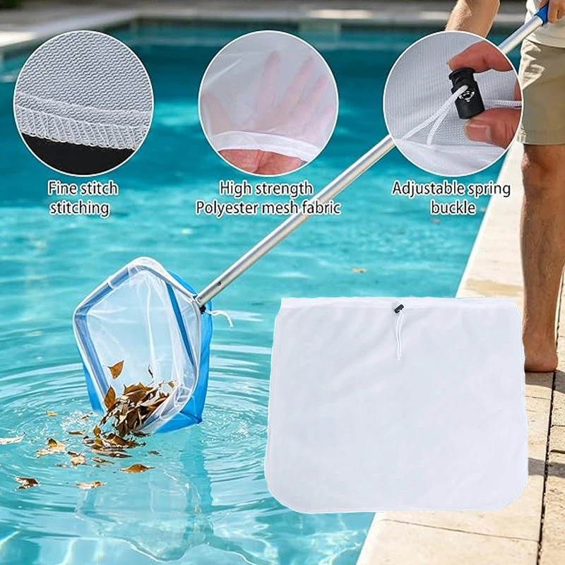 Ultrafeines Netz-Poolskimmer-Ersatznetz 26"x22" Verstellbares großes tiefes Nylon-Laubkeschnetz für Schwimmbad, Spa, Whirlpool
