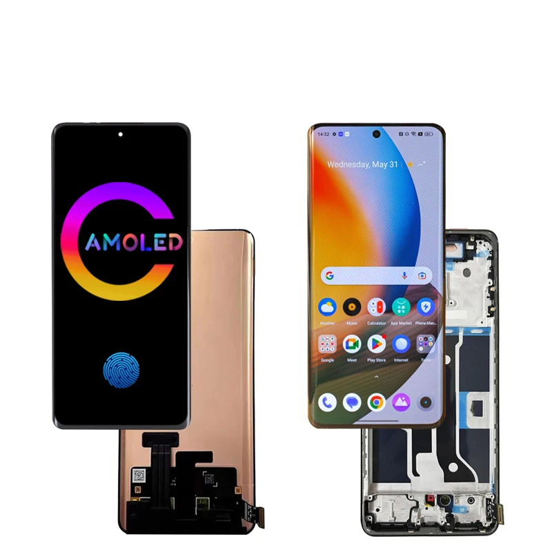 Schermo LCD OLED per Realme 11 Pro RMX3771 Display LCD per Realme 11 Pro 5G RMX3771 Display LCD Touch Screen Digitizer Assembly Kit di riparazione (nero con cornice