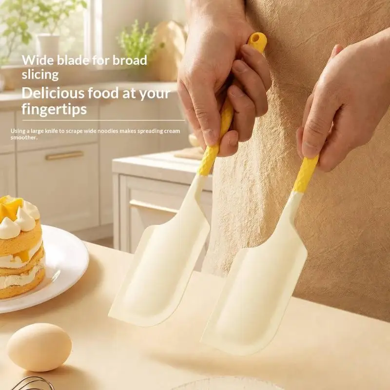 Heat‑Resistant Soft Silicone Cream Spatula Long‑Handle Portable Pastry Scraper for Chocolate Butter Home Kitchen Baking Utensil