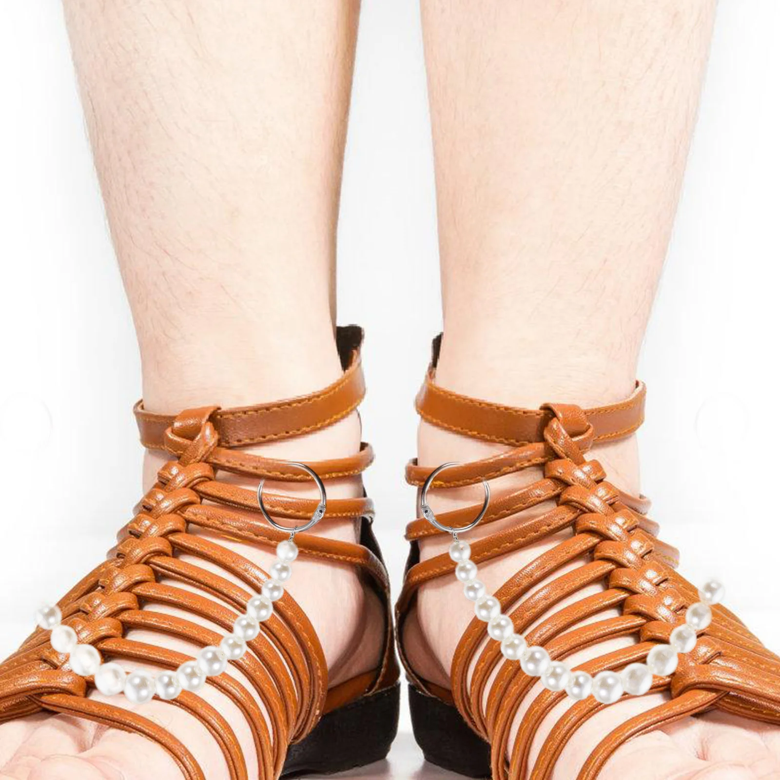 

2Pcs Pearl Shoe Chain Fashion Decorative Charms for Women Girls Shoes Sandals Accessories Durable Shoe Chain Shoes Accessories