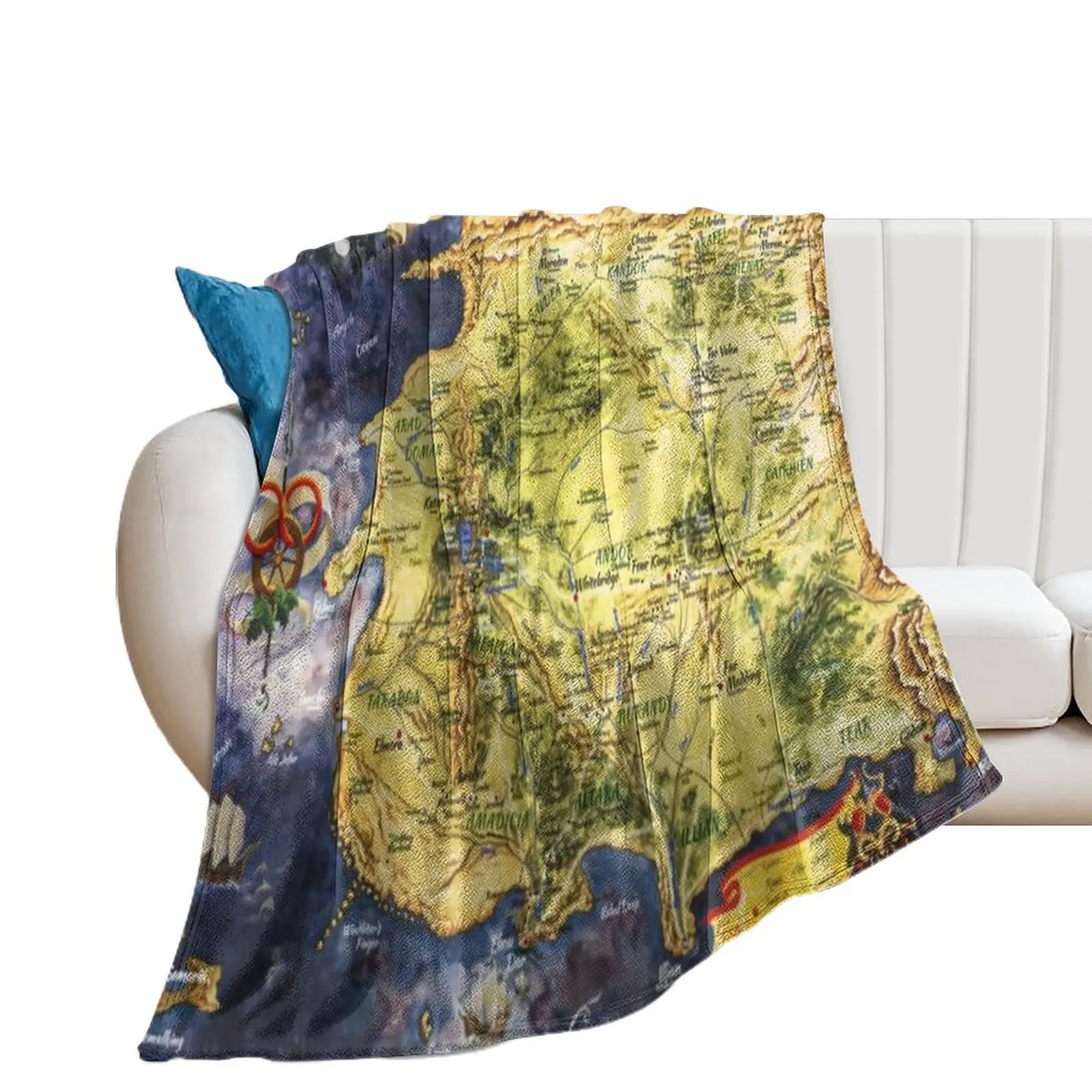 

Fantasy Wheel of Time Map Throw Blanket Decorative Throw Decoratives Luxury Brand Soft Plush Plaid Blankets