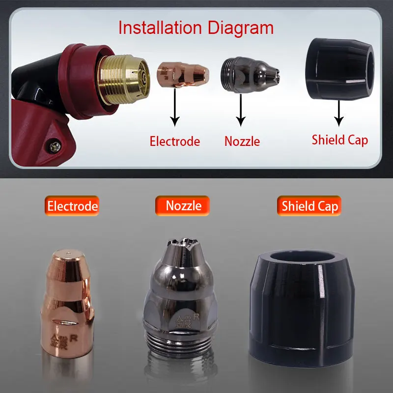 P80 Protective Cap Plasma Bakelite Protective Cover P-80 Cutting Machine Non-Contact Torch Protective Sleeve Nozzle Shield Cap