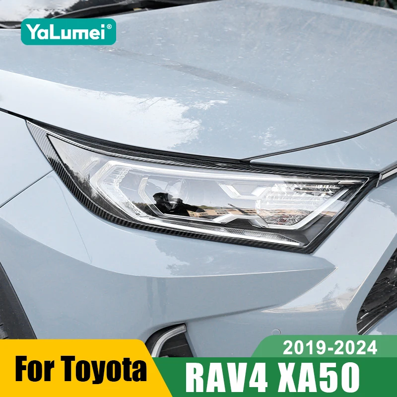 

Для Toyota RAV4 XA50 2019-2024 RAV 4 Hybrid: накладки на передние фары (реснички/брови) из ABS-пластика, аксессуары