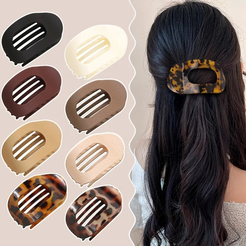 2 flache elliptische Haarspangen, Entenschnabel-Clips mit starkem Griff, einfaches Haar-Accessoire für Hochsteckfrisuren auf der Rückseite des – Detail 10
