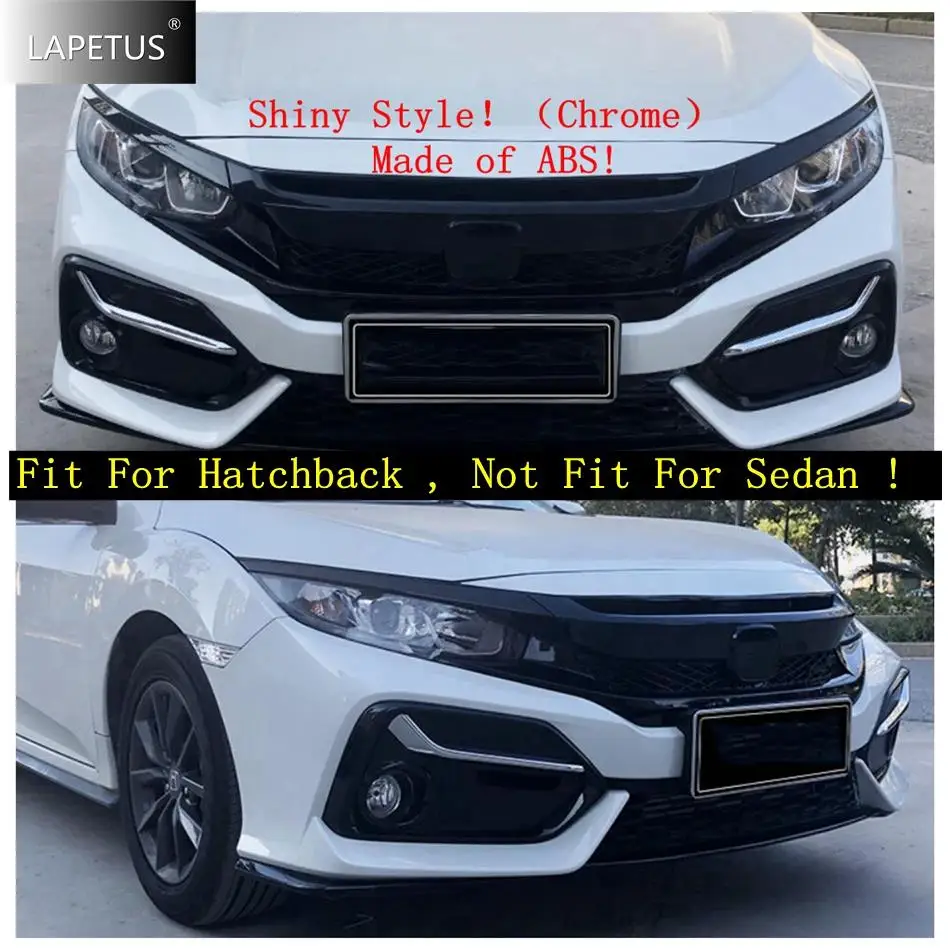 

Передние и задние противотуманные фары, лампы для бровей, накладка для Honda Civic Hatchback 2020 2021, хромированные/углеродное волокно, автомобильные аксессуары