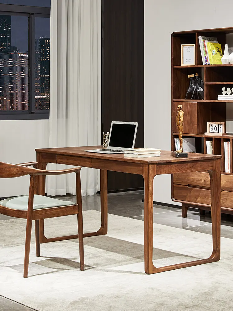 

Письменный стол из массива дерева в скандинавском стиле с ящиками, мебель для учебы и работы.